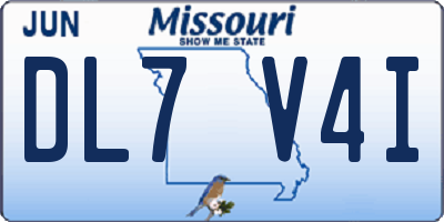 MO license plate DL7V4I