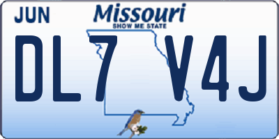MO license plate DL7V4J