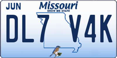 MO license plate DL7V4K