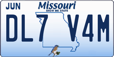 MO license plate DL7V4M