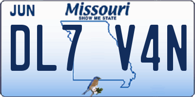 MO license plate DL7V4N