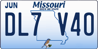 MO license plate DL7V4O