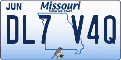 MO license plate DL7V4Q