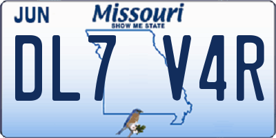 MO license plate DL7V4R