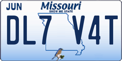 MO license plate DL7V4T