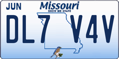 MO license plate DL7V4V