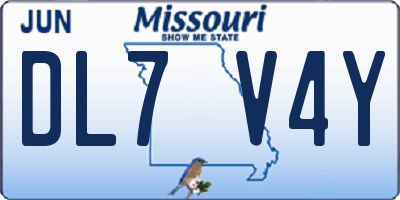 MO license plate DL7V4Y