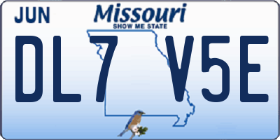 MO license plate DL7V5E