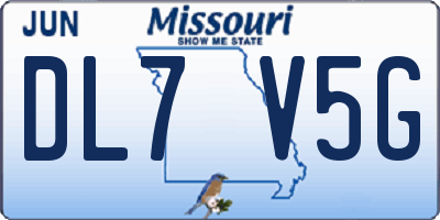 MO license plate DL7V5G