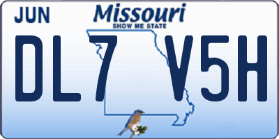 MO license plate DL7V5H