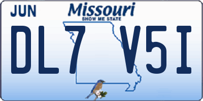 MO license plate DL7V5I