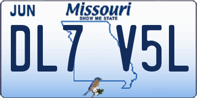 MO license plate DL7V5L