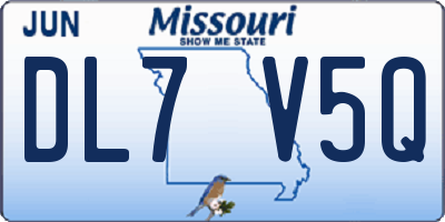 MO license plate DL7V5Q