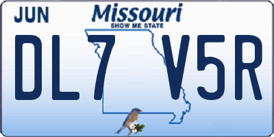 MO license plate DL7V5R