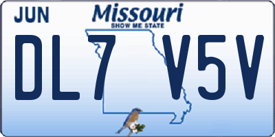 MO license plate DL7V5V