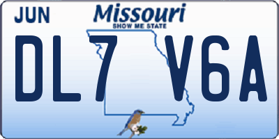 MO license plate DL7V6A