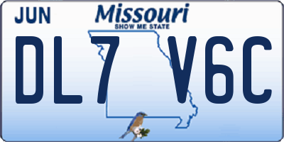 MO license plate DL7V6C