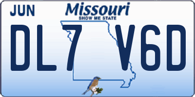 MO license plate DL7V6D