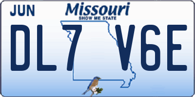 MO license plate DL7V6E