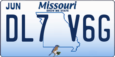 MO license plate DL7V6G