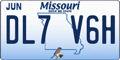 MO license plate DL7V6H