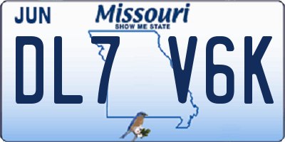 MO license plate DL7V6K
