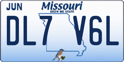 MO license plate DL7V6L