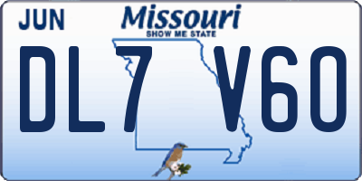 MO license plate DL7V6O