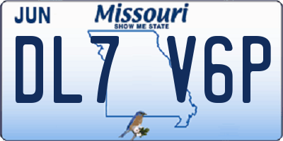 MO license plate DL7V6P