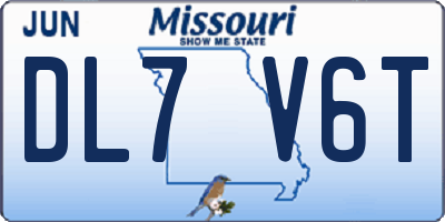 MO license plate DL7V6T