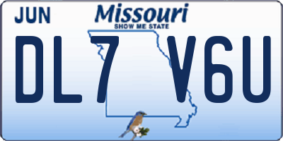 MO license plate DL7V6U