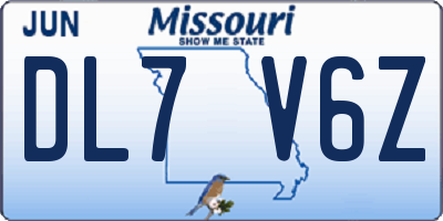 MO license plate DL7V6Z