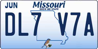 MO license plate DL7V7A