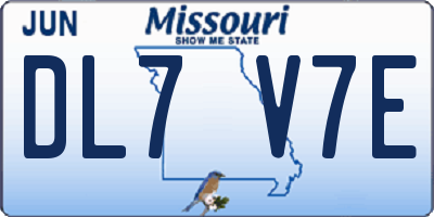 MO license plate DL7V7E