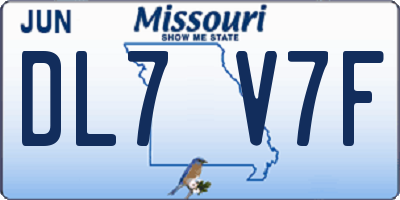 MO license plate DL7V7F