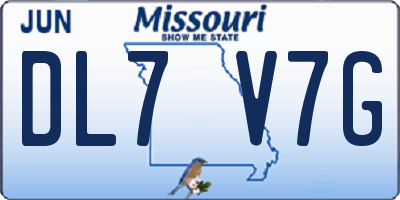 MO license plate DL7V7G