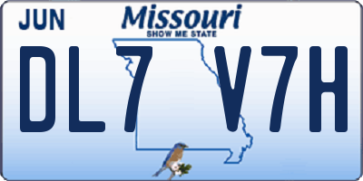 MO license plate DL7V7H