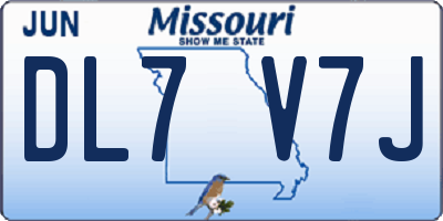 MO license plate DL7V7J