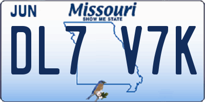 MO license plate DL7V7K
