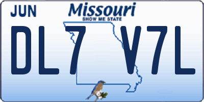 MO license plate DL7V7L