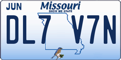 MO license plate DL7V7N