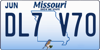 MO license plate DL7V7O