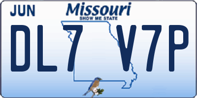 MO license plate DL7V7P