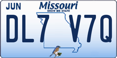 MO license plate DL7V7Q