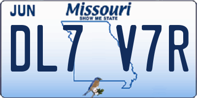 MO license plate DL7V7R