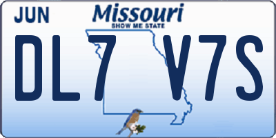 MO license plate DL7V7S