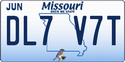 MO license plate DL7V7T