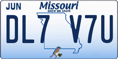 MO license plate DL7V7U