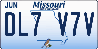 MO license plate DL7V7V