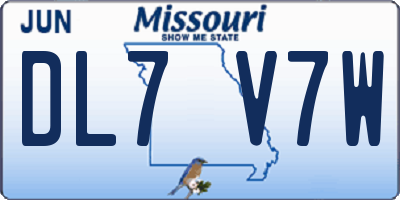MO license plate DL7V7W